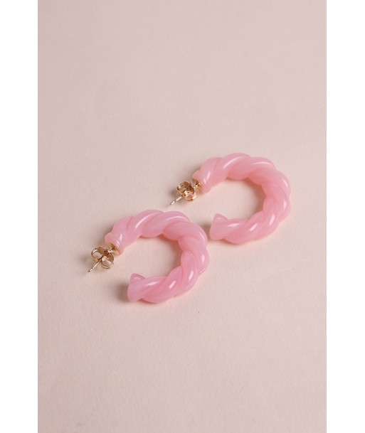 Boucles d'oreilles Roma - Baby pink en linge