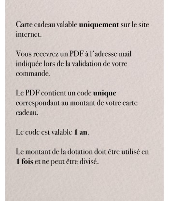 E-carte cadeau la chaussure